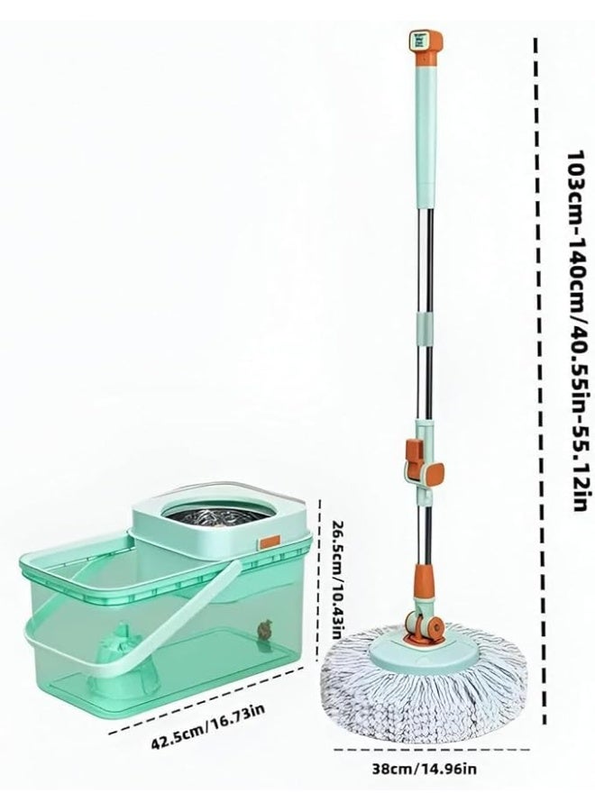 Transparent rotating acrylic mop bucket – Highly efficient wringing and cleaning system with 2 replacement parts and 360-degree head. - Image 2