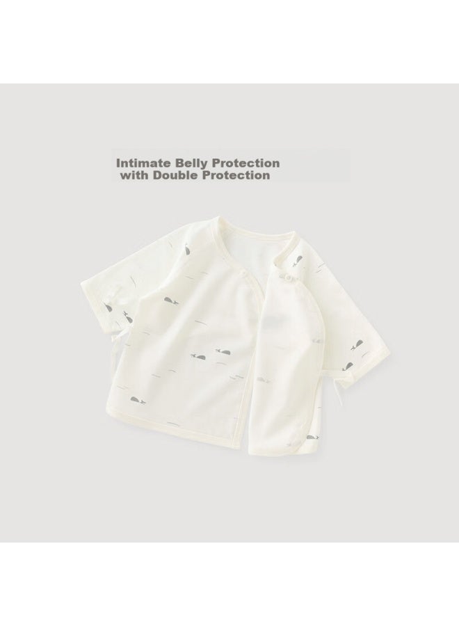 Guaiqixiong Newborn Baby Pure Cotton Half-back Shirt Spring And Autumn Top Newborn Infant Seamless Maternity Monk Robe Size 52