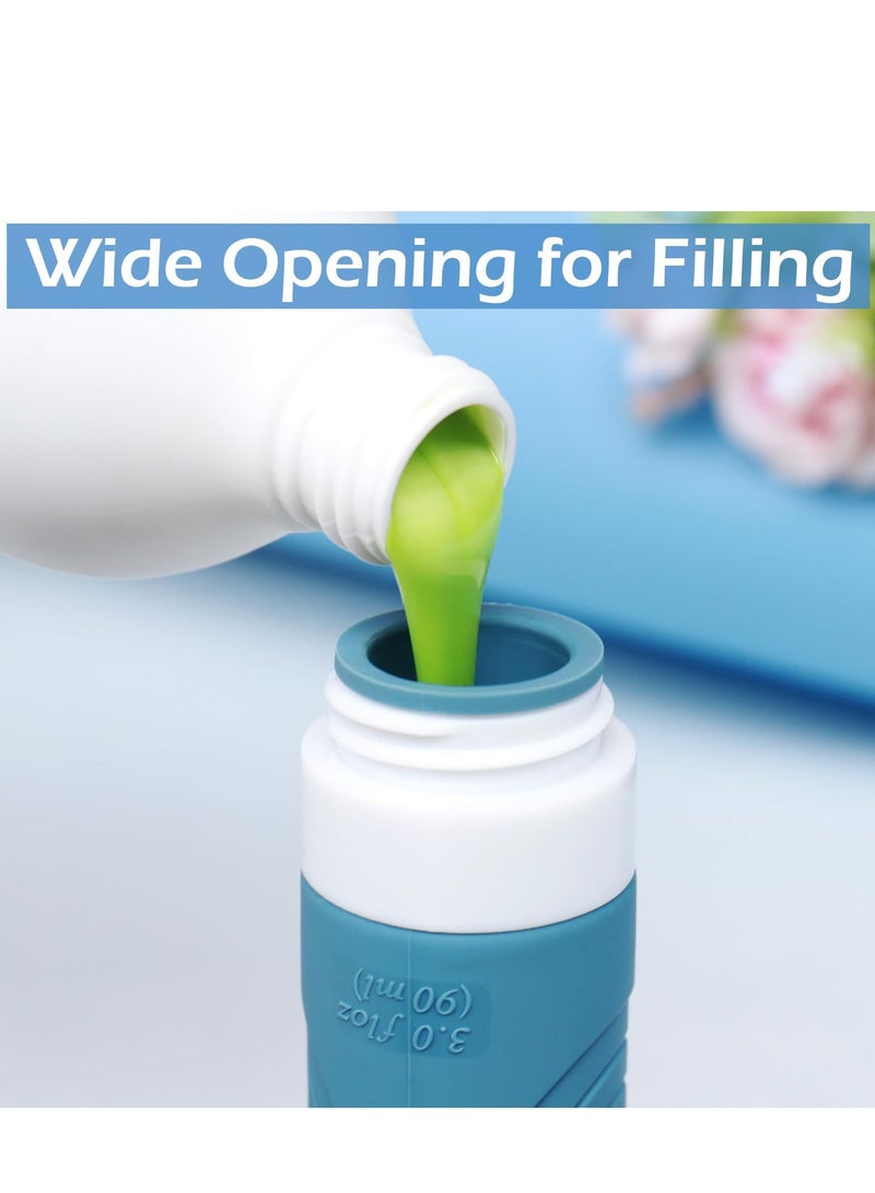 GUDOO 4 Pack Travel Accessories Travel Bottles for Toiletries Travel Containers with Labels 3oz 4 Color Leak Proof Containers for Toiletries Easy to Carry for Travelling Clubs Fitness Business - Image 2