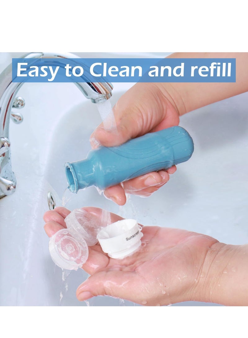 GUDOO 4 Pack Travel Accessories Travel Bottles for Toiletries Travel Containers with Labels 3oz 4 Color Leak Proof Containers for Toiletries Easy to Carry for Travelling Clubs Fitness Business - Image 4