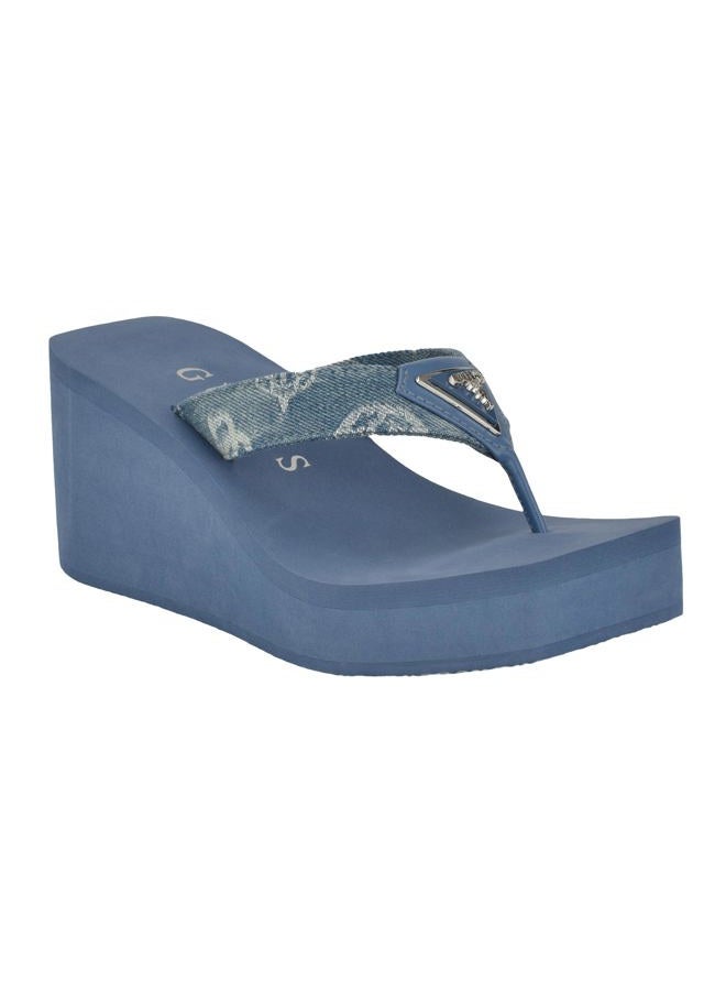 GUESS صندل ديمي للنساء من غيس، أزرق دنيم 400، 42 EU - Image 1