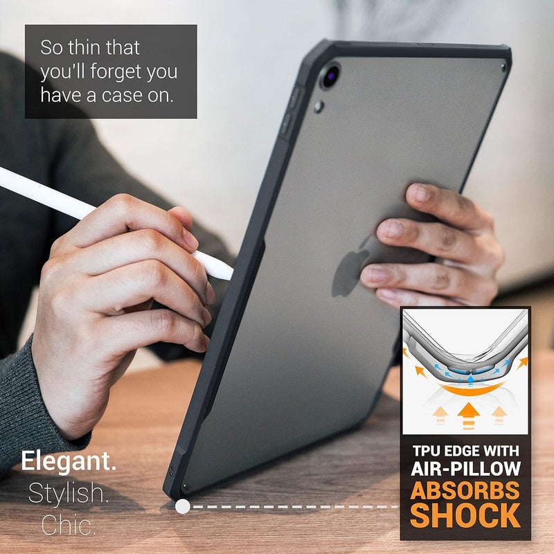TineeOwl حافظة TineeOwl لجهاز iPad Air مقاس 11 بوصة M4/M3/M2 (2026/2025/2024)، الجيل 5/4 مقاس 10.9 بوصة (2022/2020)، رقيقة للغاية، شفافة غير لامعة، تدعم شحن قلم أبل وTouch ID، واقي TPU (أسود/ظهر غير لامع) - Image 5