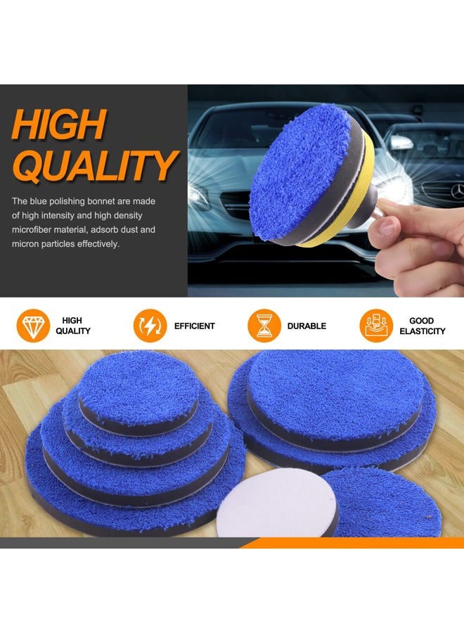 Rustark 13Pcs 3" 4" 5" 6" Microfiber Polishing Buffing Pads Kits Microfiber Pad Removing Wax Buffer Pads Microfiber Cutting Disc Micro Fiber for DA/RO Car Polisher Polishing, Buffing, Waxing, Cleaning - Image 4