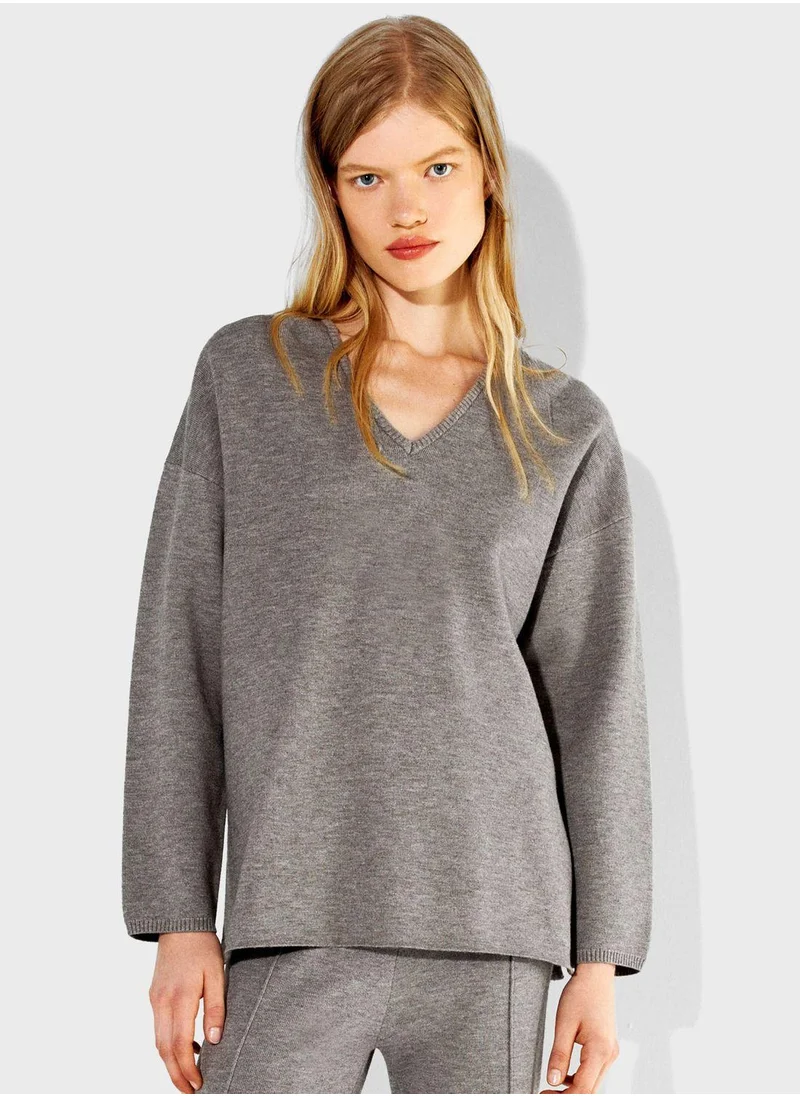 بارفوا V-Neck Knitted Sweater