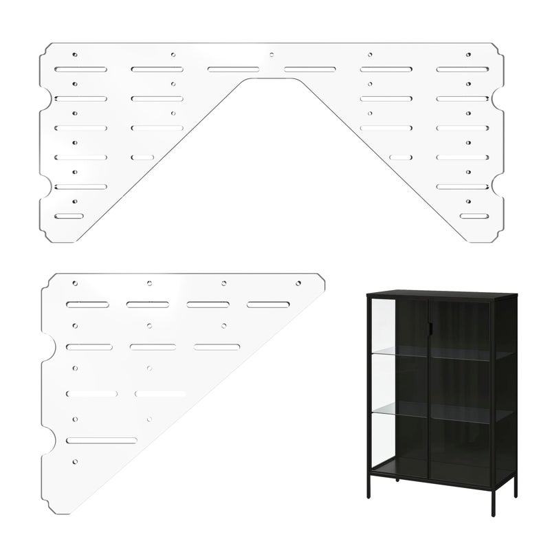 LUVCOSY Acrylic Shelf Compatible with Rudsta Wide Cabinet - 8mm Thick, Clear Acrylic Shelf Fit for Wide Rudsta Short Glass Cabinet, Greenhouse Accessories - Butterfly & Triangular, 2 Pack - Image 1