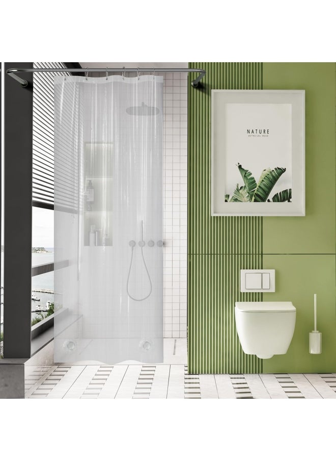 AmazerBath - Plastic Shower Curtain 36 W X 72 H Eva 8G Thick Bathroom Shower Curtains No Smell With Heavy Duty Clear Stones And 6 Rust Resistant Grommet Holes Clear - Image 1