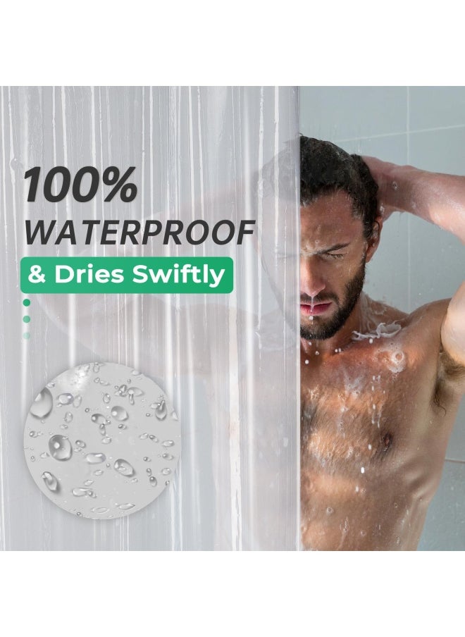 AmazerBath - Plastic Shower Curtain 36 W X 72 H Eva 8G Thick Bathroom Shower Curtains No Smell With Heavy Duty Clear Stones And 6 Rust Resistant Grommet Holes Clear - Image 1