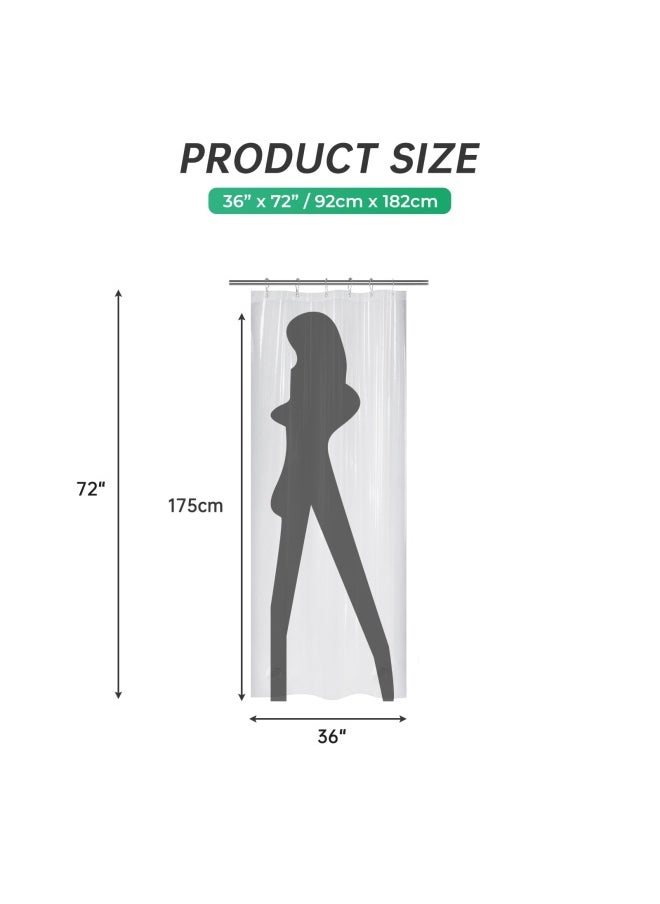 AmazerBath - Plastic Shower Curtain 36 W X 72 H Eva 8G Thick Bathroom Shower Curtains No Smell With Heavy Duty Clear Stones And 6 Rust Resistant Grommet Holes Clear - Image 1