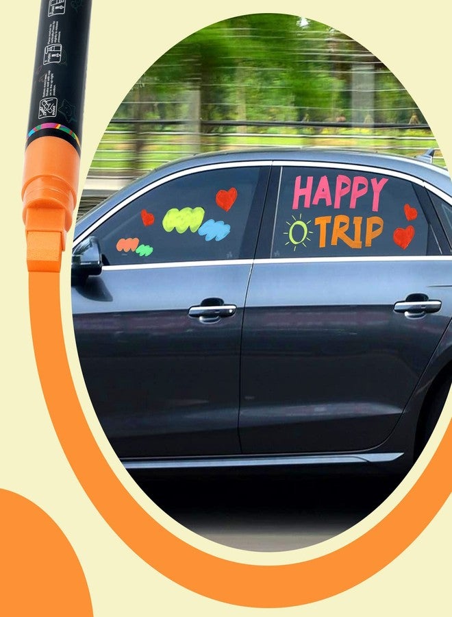 GOTIDEAL Window Markers, Jumbo Chalk Markers for Blackboard Erasable,Washable Car markers for Auto,Chalkboard,Glass,Mirrow,Calendar,Thick Tip12 Colors Car Paint Pens With Metallic Colors(15mm) - Image 5