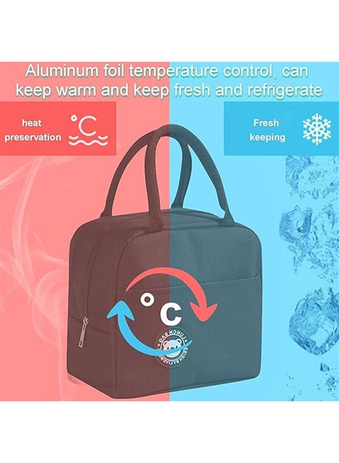 Lunch Box Bag Reusable Insulated Lunch Tote Bag Leakproof Thermal Cooler Sack Food Handbags Case for Work Office School Picnic Travel Black 23 x 21 x 13cm  - Image 4