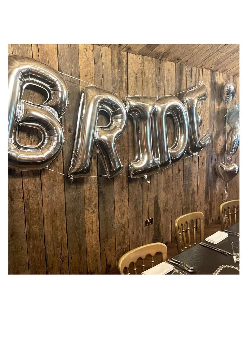 بارتي ويذ إيما الحروف الفضية من الألف إلى الياء بالونات 32 بوصة بالونات الأبجدية الكبيرة الفضة رقائق الهيليوم رسالة بالون لتزيين حفل زفاف الذكرى السنوية لحفل عيد ميلاد (فضي-D) - Image 2