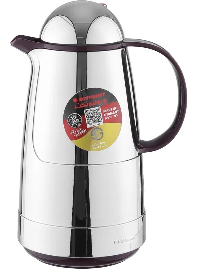 ROTPUNKT Thermos, 1 liter, inner material thermal glass - silver - Image 3