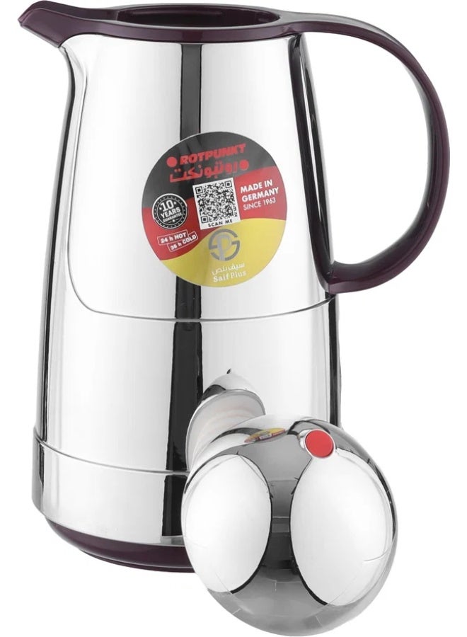 ROTPUNKT Thermos, 1 liter, inner material thermal glass - silver - Image 4
