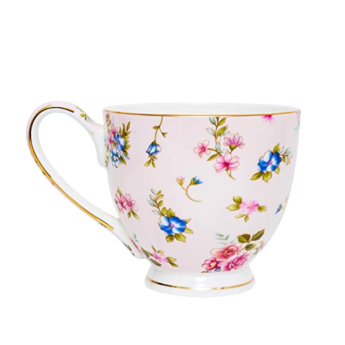 YUESITE 16oz Bone China Coffee Mugs for Women Mugs Flora Coffee Tea Cups Novetly Coffee Cups Gift for Women Mom Friends - Image 2