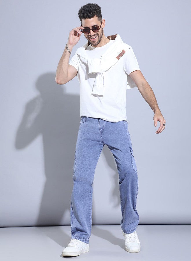 Hence Men Faded Cotton Relaxed Straight Leg Cargo Trousers - Image 5