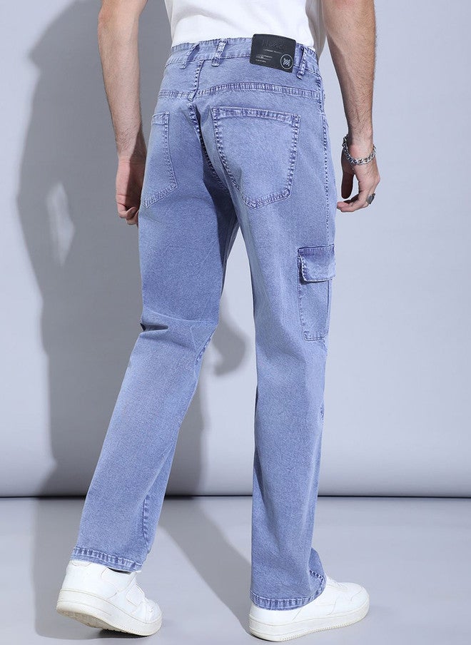 Hence Men Faded Cotton Relaxed Straight Leg Cargo Trousers - Image 4