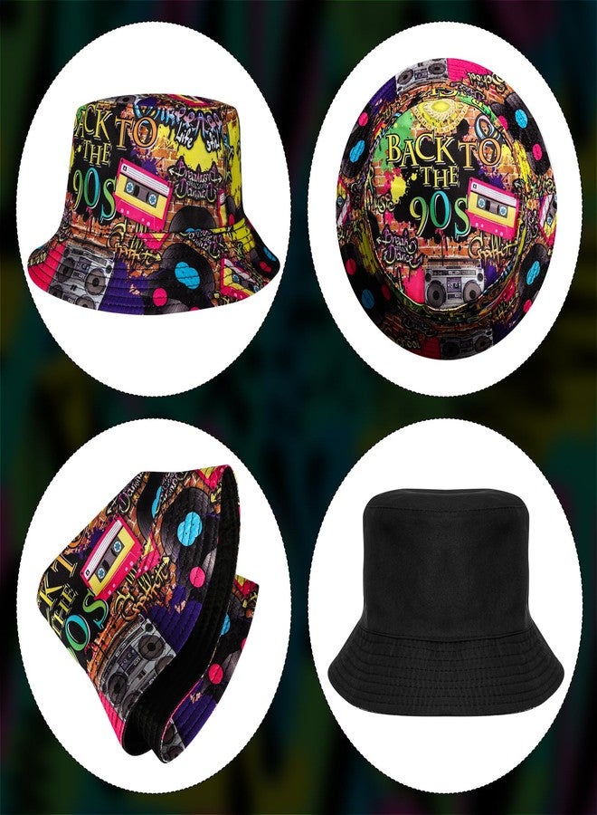 Fumwase Fashion 90s Bucket Hat for Men Women Retro Summer Beach Fishing Hat Rave Party Accessories Party Supplies Multi - Image 3