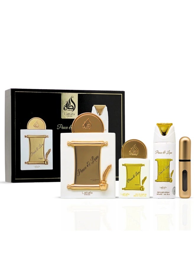 Lattafa Peace & Love Gift Set - 3 Pieces - Image 1