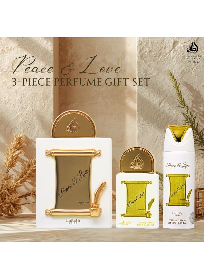 Lattafa Peace & Love Gift Set - 3 Pieces - Image 3
