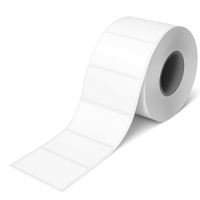 GLUN® ® 50x25 Direct Thermal Barcode Label Sticker - 2 x 1 inch - 50mm x 25mm - 1000 Labels Per Roll - White Self Adhesive Sticker for Printing Barcoding (1 Roll per Pack (1000 Labels)) - Image 1
