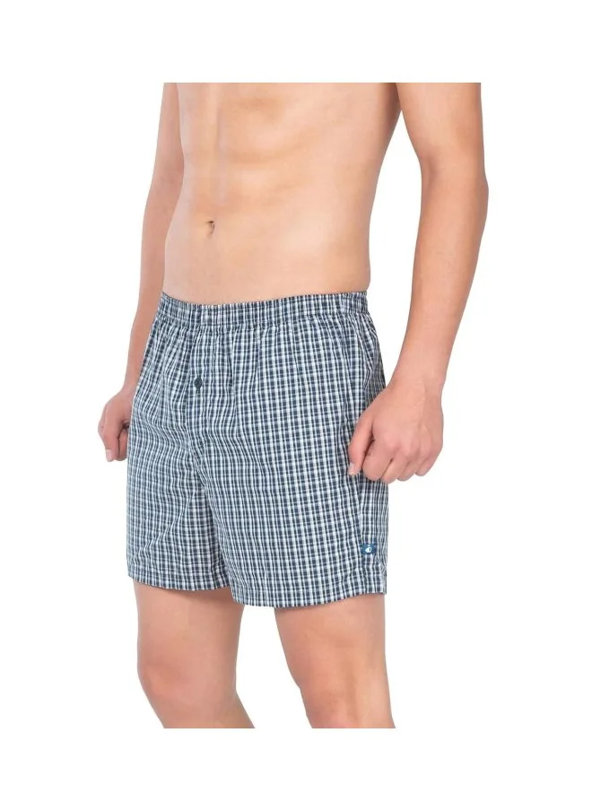 جوكي Jockey 8222 Men Super Combed Mercerized Cotton Woven Checkered Inner Boxers with Ultra soft and Durable Inner Waistband Pack of 2