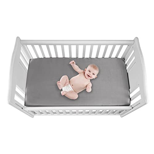 GUNTAIL 2 Pack Silk Crib Sheets for Baby with Sensitive Hair Satin Baby Mattress Sheet Boys and Girls Unisex 52’’x28’’x8’’ Fitted Sheets - Image 3
