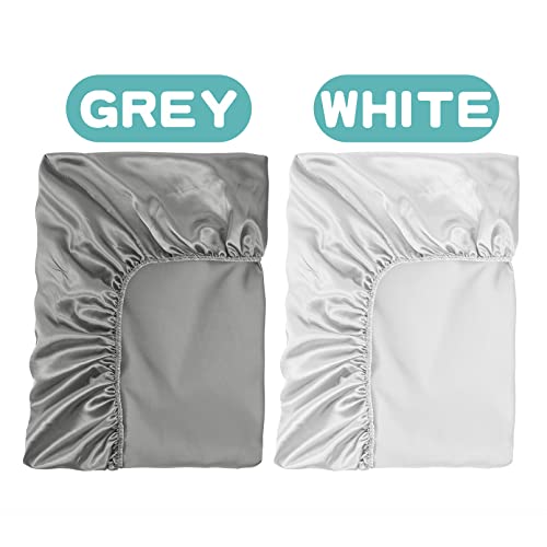 GUNTAIL 2 Pack Silk Crib Sheets for Baby with Sensitive Hair Satin Baby Mattress Sheet Boys and Girls Unisex 52’’x28’’x8’’ Fitted Sheets - Image 2