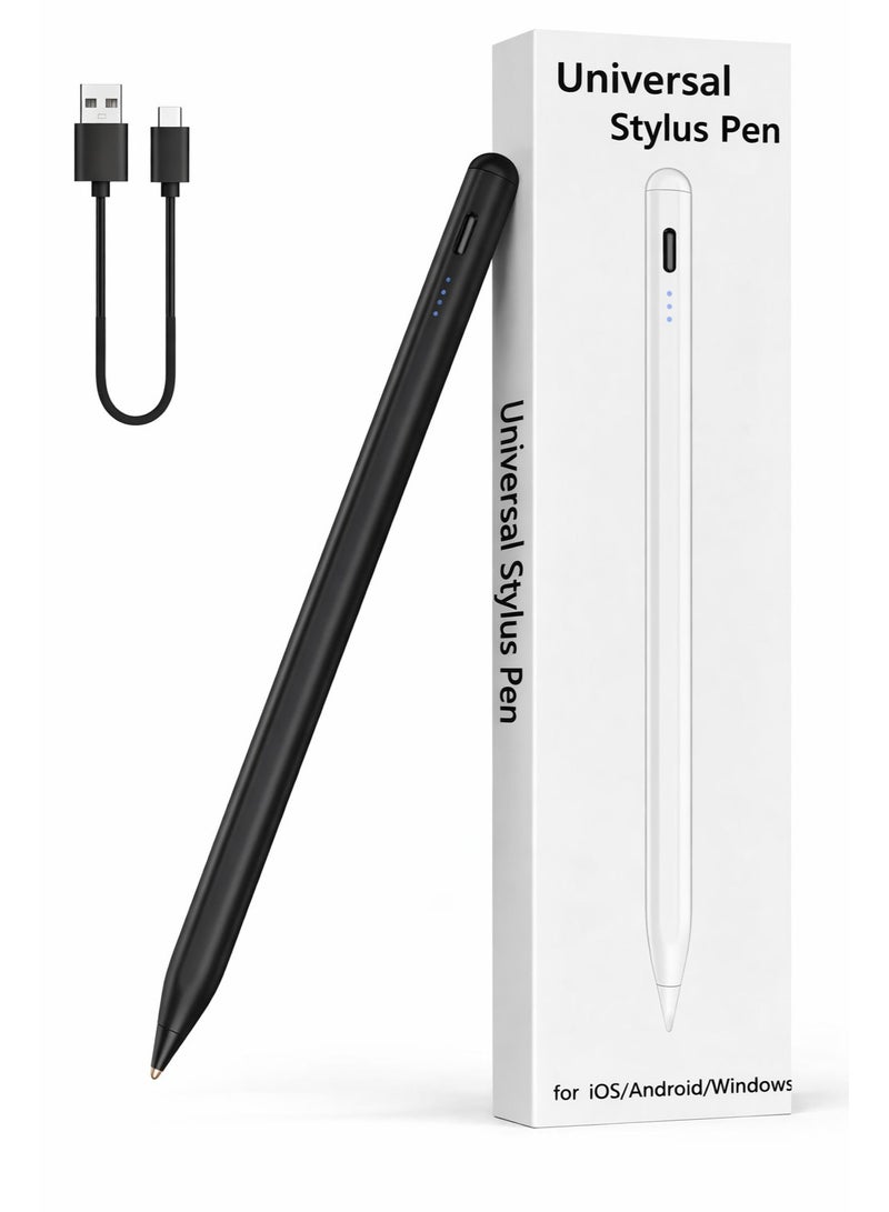 Active Stylus Pen for iPhone/Android/iPad/iPad Pro/Air/Mini/iPad Pencil/Samsung/iOS/Lenovo/Huawei/Vivo Tablet Phone Touch Screens - Black - Image 1