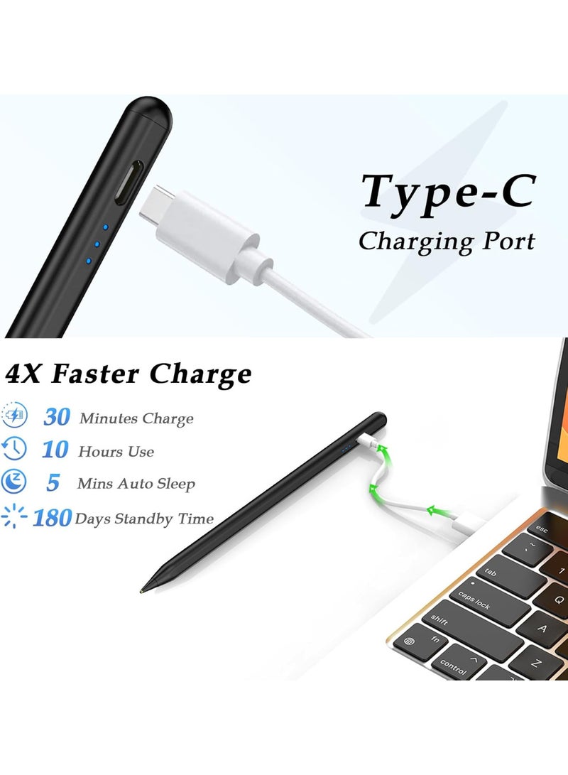 Active Stylus Pen for iPhone/Android/iPad/iPad Pro/Air/Mini/iPad Pencil/Samsung/iOS/Lenovo/Huawei/Vivo Tablet Phone Touch Screens - Black - Image 3