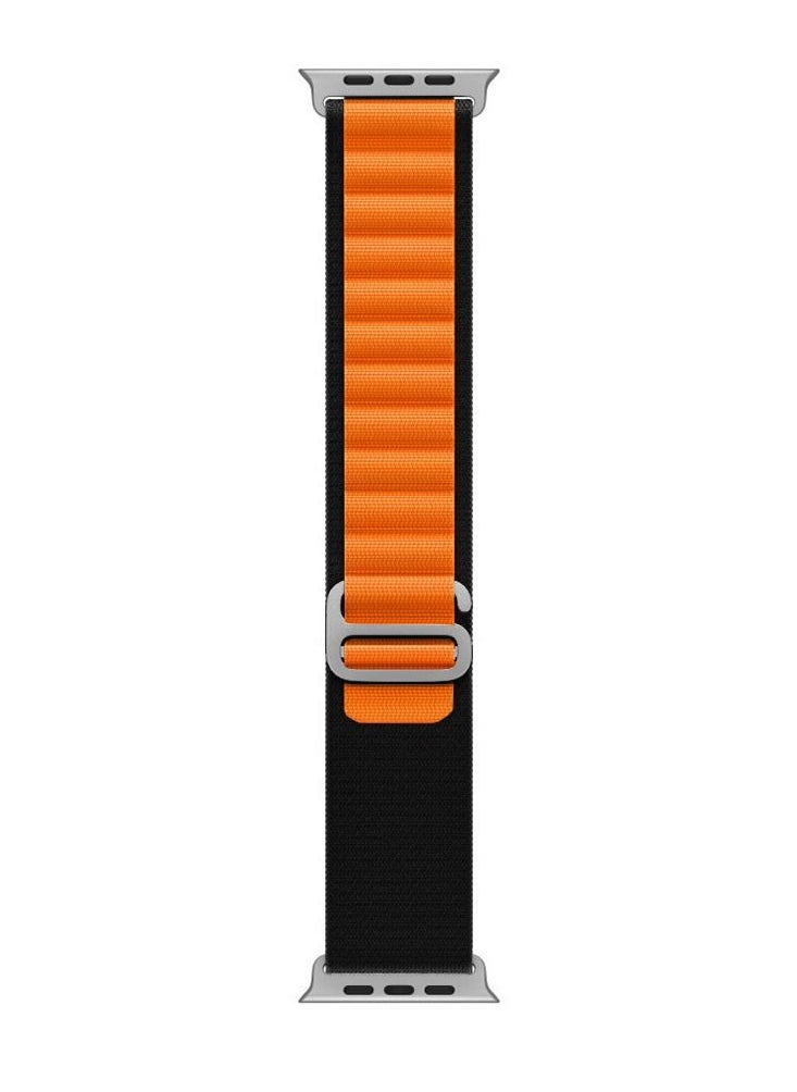 CATANES Alpine Loop Band 49mm 45mm 44mm for Apple Watch Series Ultra/8/SE/7/6/5/4/3/2/1 Nylon Woven Textile Loop Sport Strap Wristband Orange/Black  - Image 2
