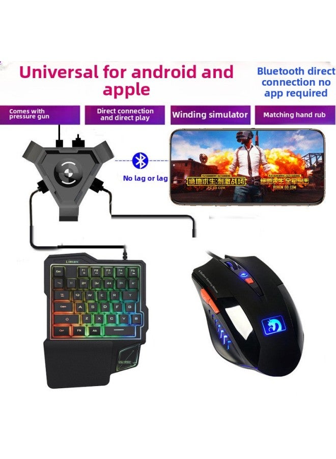 Android Mobile Game Controller Suit Keyboard Mouse Setup Pubg Mobile Game Accessories Throne Speed-Product Color:K7 Keyboard + Mamba Snake Generation Mouse + Flying erfly Throne