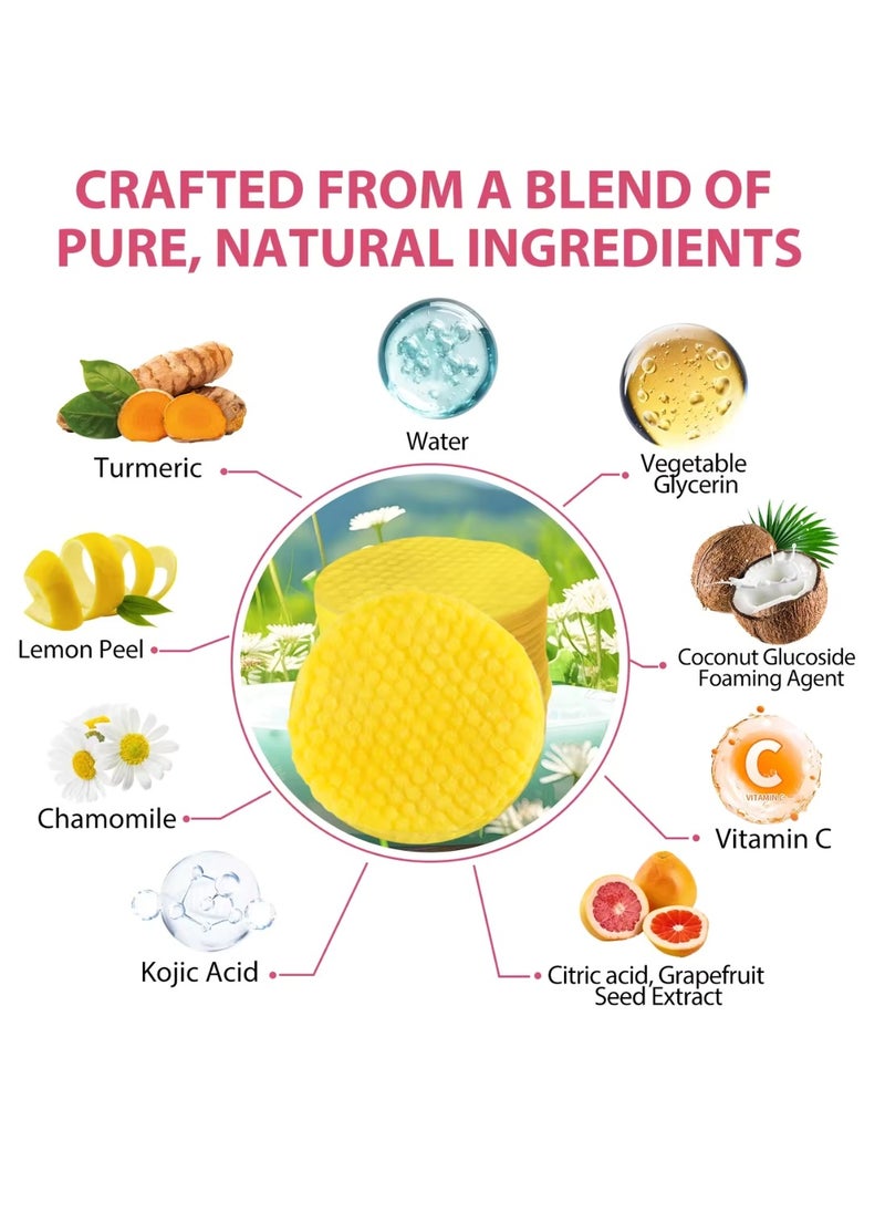 ALIVER - 40Pcs Kojic Acid & Turmeric Cleansing Pads for Dark Spots Turmeric Kojic Acid Cleansing Pads Helps Balance Skin Oil & Water Fade Spot Remove Excess Keratin Clean Oil Refines Pores - Image 1