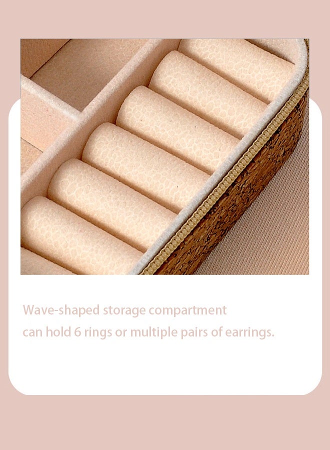 Jewelry Storage Box, Small Retro Print Jewelry Organizer Box, Portable PU Leather Mini Storage for Rings Earrings Necklaces - Image 3