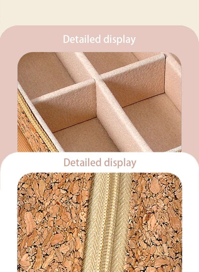 Jewelry Storage Box, Small Retro Print Jewelry Organizer Box, Portable PU Leather Mini Storage for Rings Earrings Necklaces - Image 5