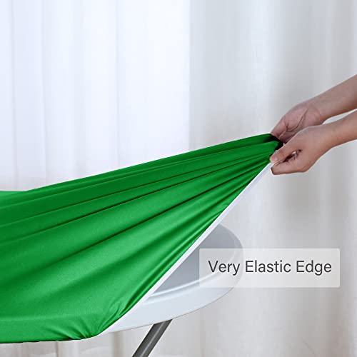 Obstal Fitted Round GreenTable Cloth, Reversible Waterproof Stain Resistant Elastic Stretch Tablecloth, Wipe Clean Table Cover for Outdoor/Indoor Use, Fits Round Tables up to 48" - 56" Diameter - Image 5