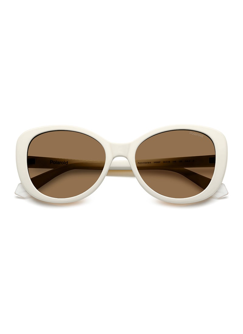 Polaroid Women's Polarized Rectangular Sunglasses - Pld 4154/S/X White Millimeter - Lens Size: 55 Mm  - Image 4