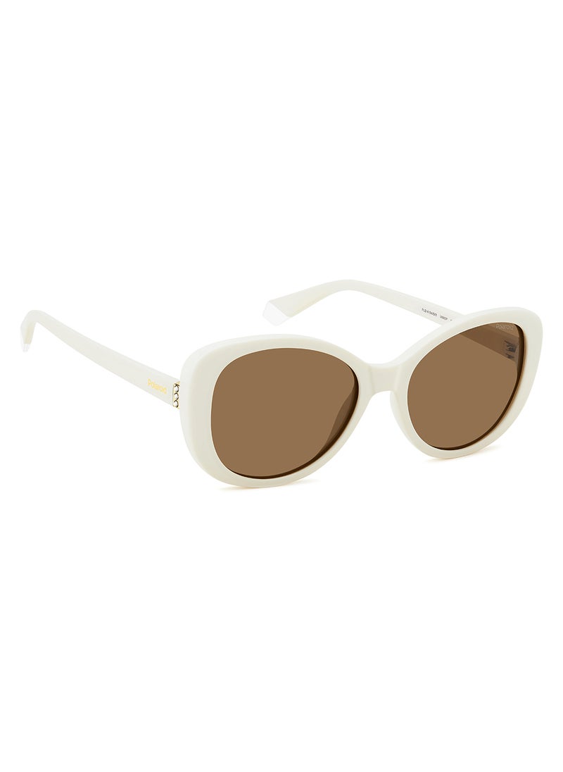 Polaroid Women's Polarized Rectangular Sunglasses - Pld 4154/S/X White Millimeter - Lens Size: 55 Mm  - Image 2