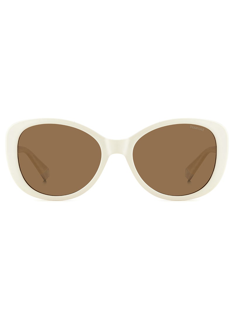 Polaroid Women's Polarized Rectangular Sunglasses - Pld 4154/S/X White Millimeter - Lens Size: 55 Mm  - Image 3