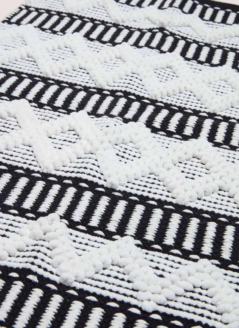 Matalan Monochrome Cabana Bathmat White