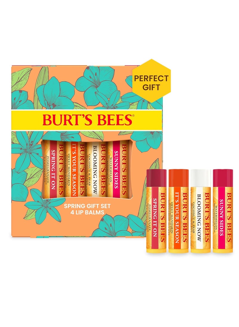 Burt's Bees - Burts Bees Gifts Ideas  Just Picked Lip Balm Set Pomegranate Watermelon Sweet Mandarin Coconut  Pear Natural Origin Lip Treatment 4 Tubes 015 oz - Image 1