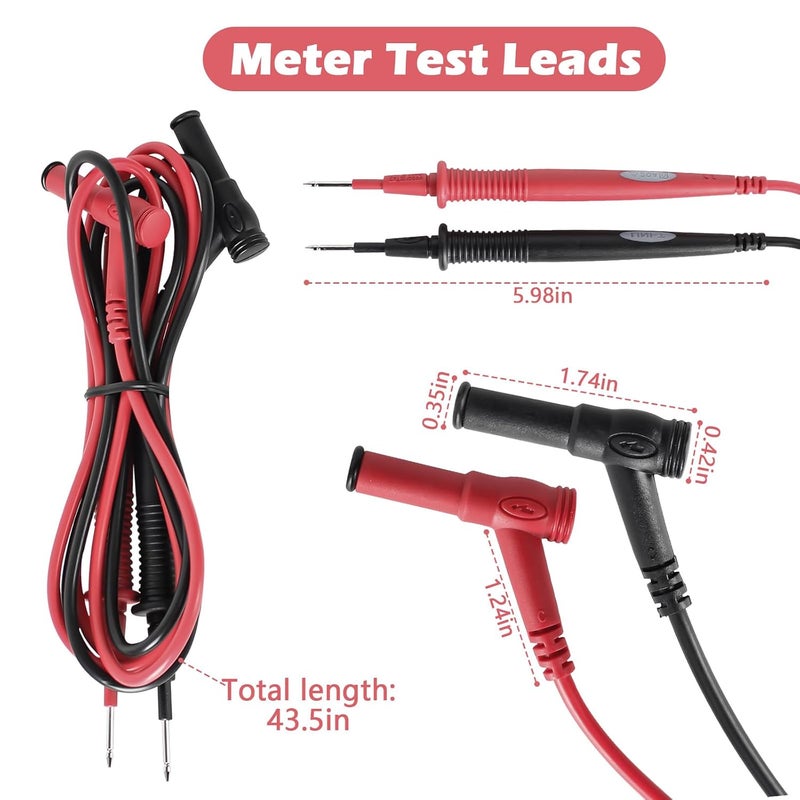 superbobi New Meter Test Leads Cat III 1000V 20A Replacement for Fluke Ideal Simpson - Image 2