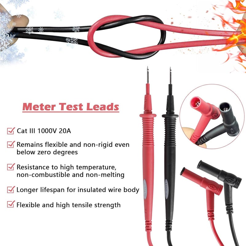 superbobi New Meter Test Leads Cat III 1000V 20A Replacement for Fluke Ideal Simpson - Image 5
