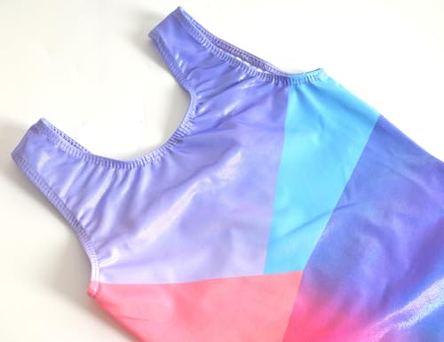 TENVDA Gymnastics Leotards for Girls Tumbling Outfit Size 10-12 Years Old Sparkly Pink Blue Bodysuit Matching Shorts Sets - Image 3