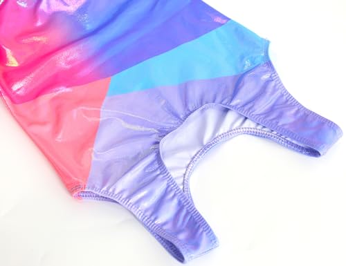 TENVDA Gymnastics Leotards for Girls Tumbling Outfit Size 10-12 Years Old Sparkly Pink Blue Bodysuit Matching Shorts Sets - Image 4