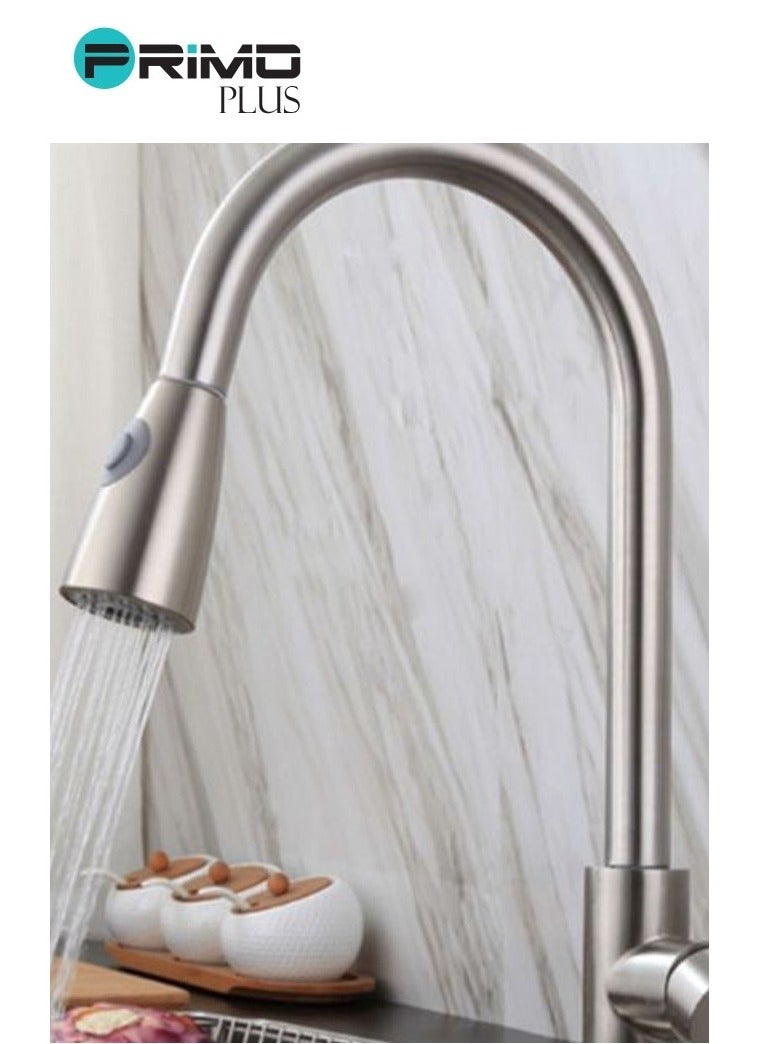PRIMO PLUS 2 Spraying Mode Sink Faucet Silver, Pull Out Kitchen Faucets With 2 Spray Modes Silver - Image 4