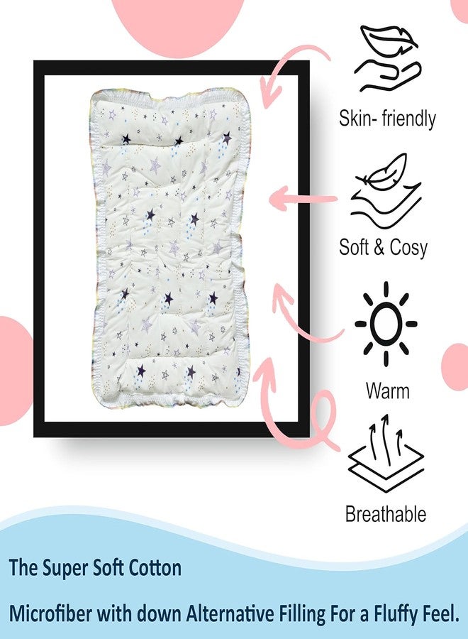 RUDRA CREATION Newborn Baby Pom Pom Cotton Baby Bed | Godari | Cradle Bed | Crib Sheet | Changing Mat Baby Godadi | Godari | Bedding Set | Mattress_Pack of 2 - Image 4
