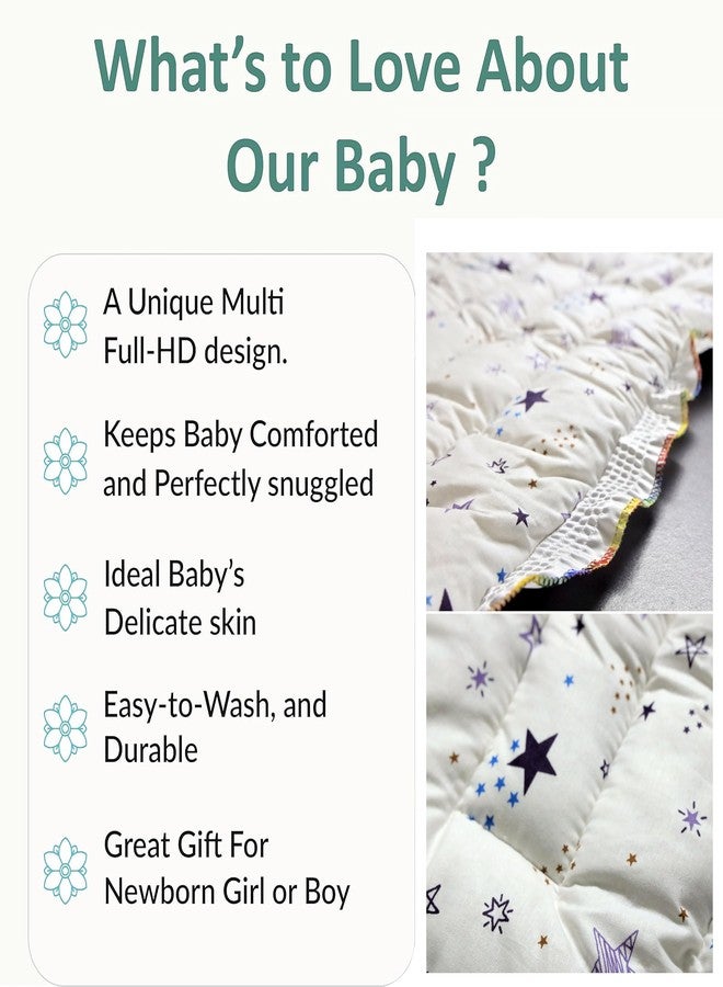 RUDRA CREATION Newborn Baby Pom Pom Cotton Baby Bed | Godari | Cradle Bed | Crib Sheet | Changing Mat Baby Godadi | Godari | Bedding Set | Mattress_Pack of 2 - Image 5