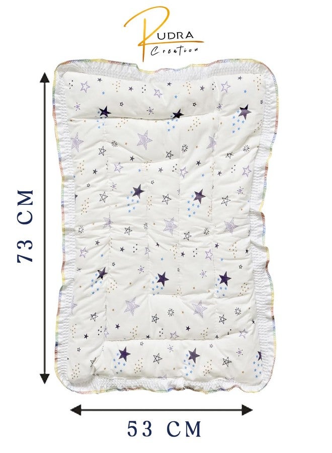RUDRA CREATION Newborn Baby Pom Pom Cotton Baby Bed | Godari | Cradle Bed | Crib Sheet | Changing Mat Baby Godadi | Godari | Bedding Set | Mattress_Pack of 2 - Image 2