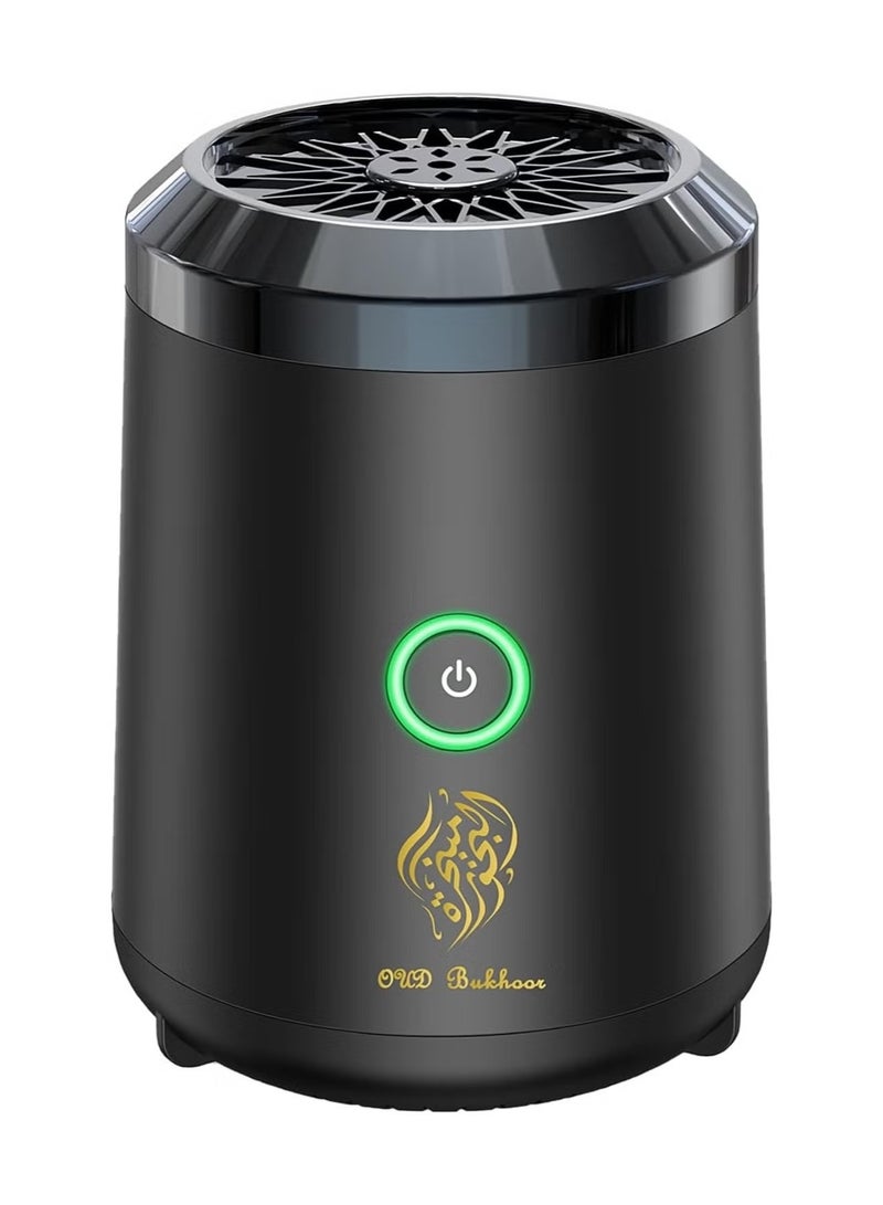 بايكو العود بخور الموقد الكهربائي-أوسب قابلة للشحن المحمولة الذكية رائحة الناشر للمنزل ، سيارة ، مكتب ، التخييم-عديمة اللهب بخور / العود مبخرة للمسلمين-قسط هدية (أسود) - Image 1