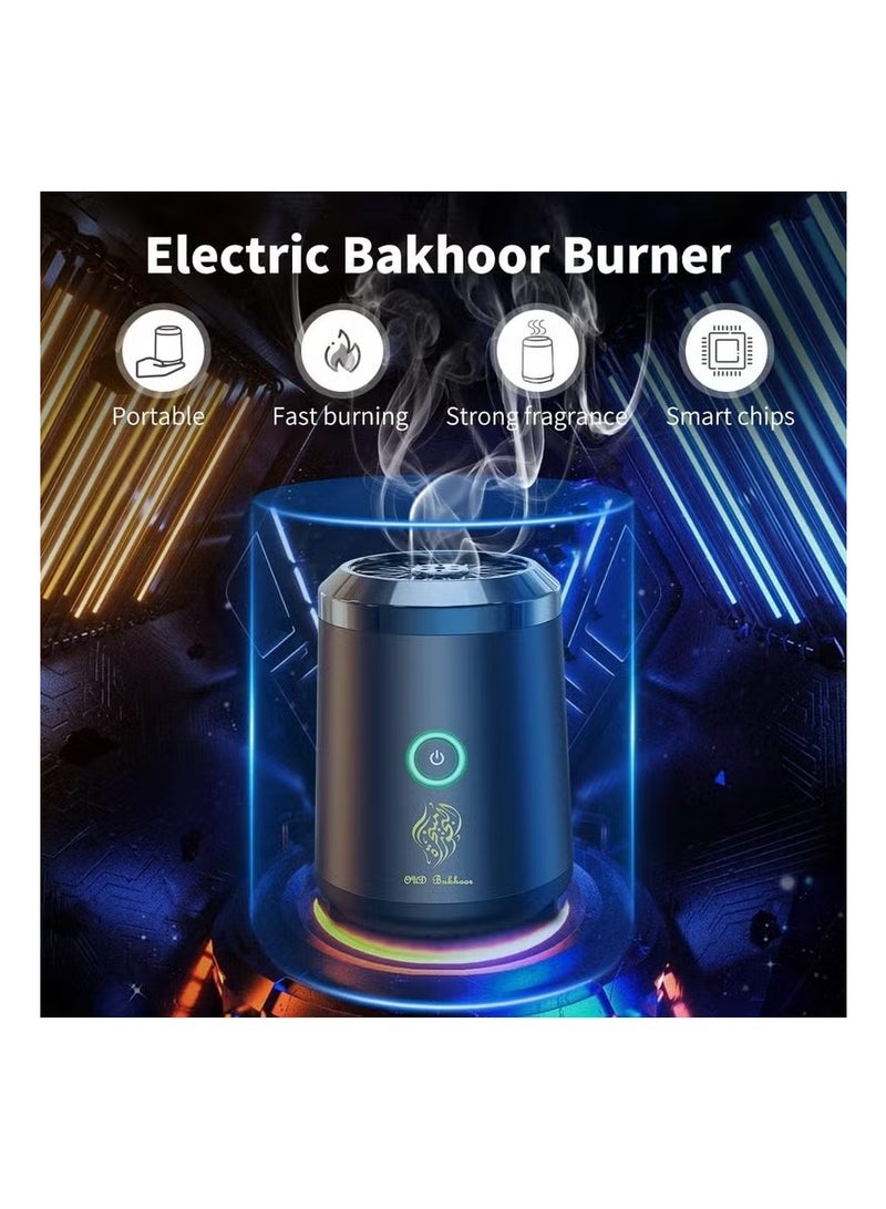 بايكو العود بخور الموقد الكهربائي-أوسب قابلة للشحن المحمولة الذكية رائحة الناشر للمنزل ، سيارة ، مكتب ، التخييم-عديمة اللهب بخور / العود مبخرة للمسلمين-قسط هدية (أسود) - Image 4
